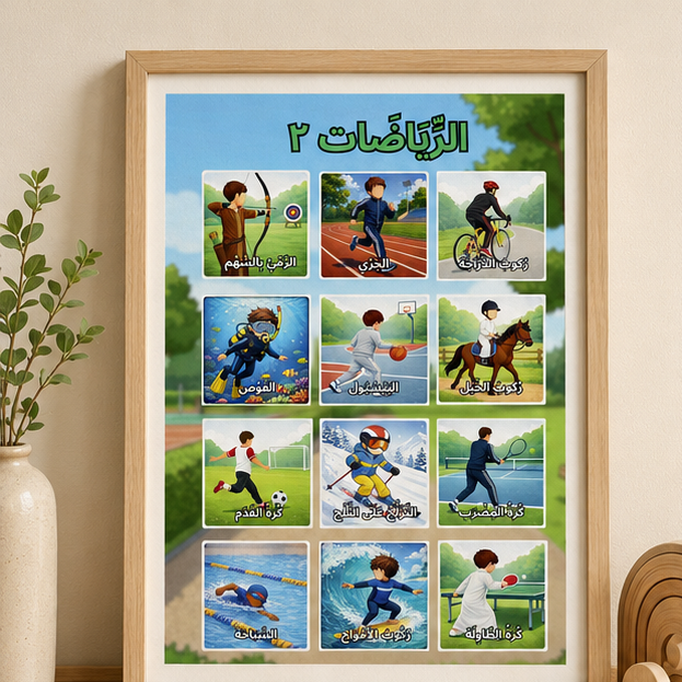 PDF Affiche Apprentissage Arabe  Sports V2 — Jidart™