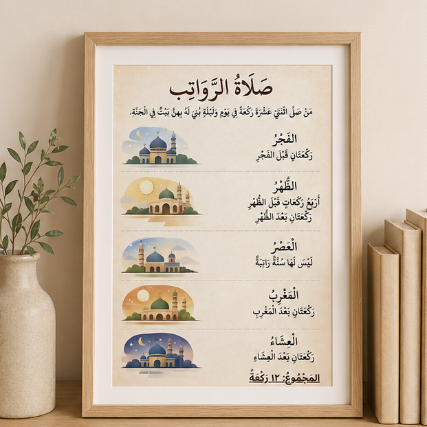 PDF Affiche Prière Sunan Rawātib — Jidart™