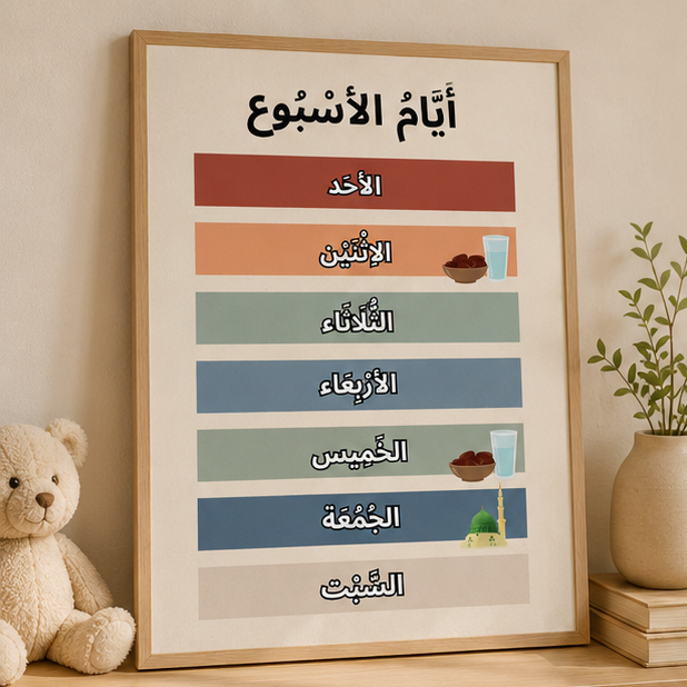 PDF Affiche Jours de la Semaine Arabe Vocalisé — Jidart™