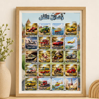 PDF Affiche Moyens de Transport Arabe — Jidart™