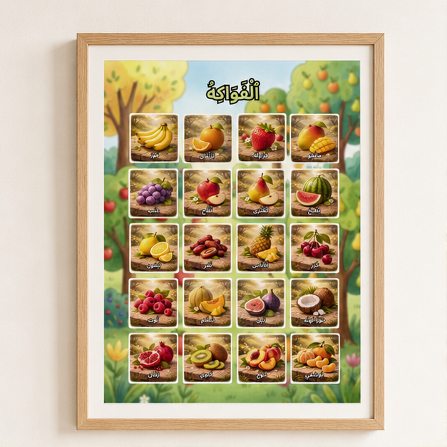 PDF Affiche Fruits en Arabe Vocalisé — Jidart™