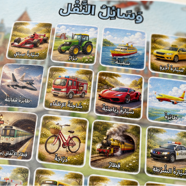PDF Affiche Moyens de Transport Arabe — Jidart™