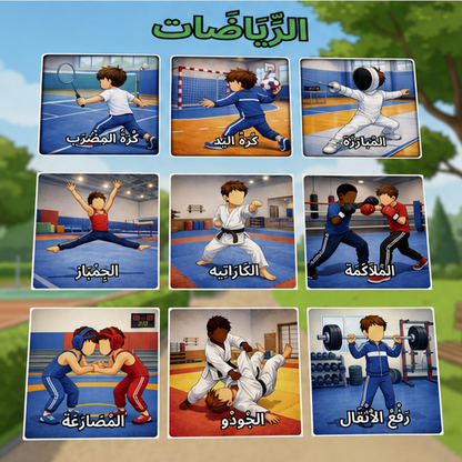 PDF Affiche Apprentissage Arabe  Sports V1 — Jidart™