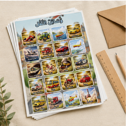 PDF Affiche Moyens de Transport Arabe — Jidart™