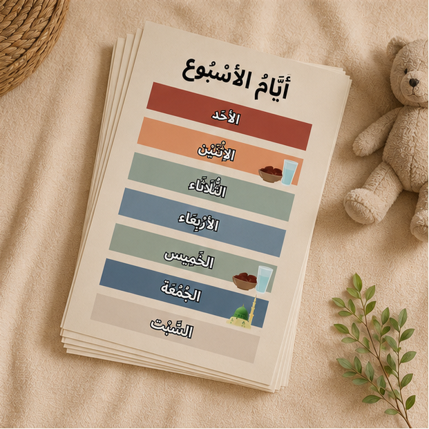 PDF Affiche Jours de la Semaine Arabe Vocalisé — Jidart™