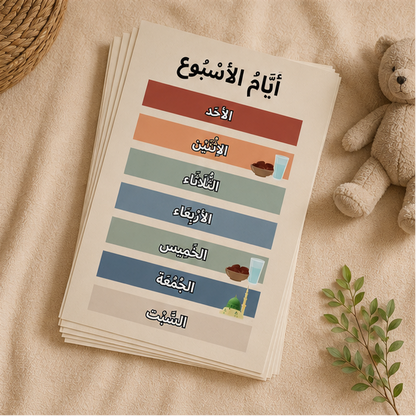 PDF Affiche Jours de la Semaine Arabe Vocalisé — Jidart™