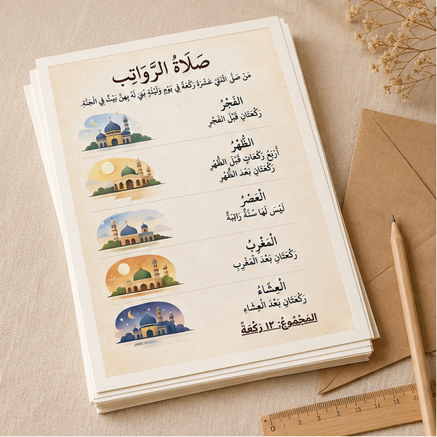 PDF Affiche Prière Sunan Rawātib — Jidart™